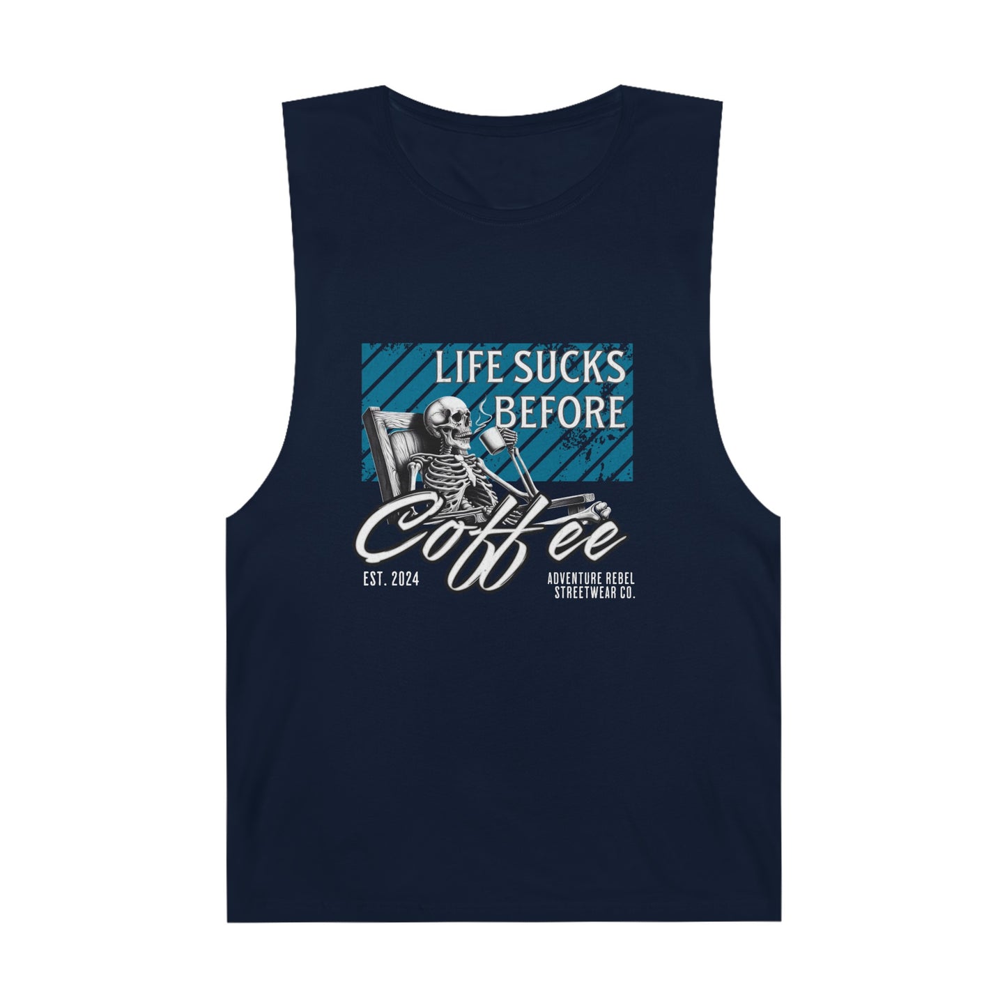 Men's "Life Sucks before Coffee" Barnard Tank